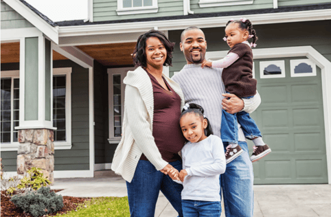 Ontario family celebrating financial freedom after refinancing their mortgage